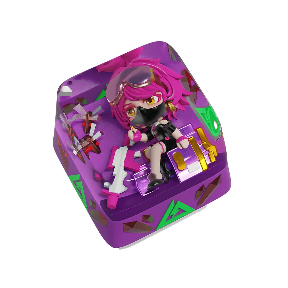 Handcrafted Toxik Midnight Delta Force artisan resin keycap, showcasing its dark tactical mystique. Detailed biohazard and mystical curse accents from gaming tribute.