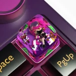 Handcrafted Toxik Midnight Delta Force Artisan Resin Keycap, featuring a dark tactical biohazard design with mystical ancient curse accents.