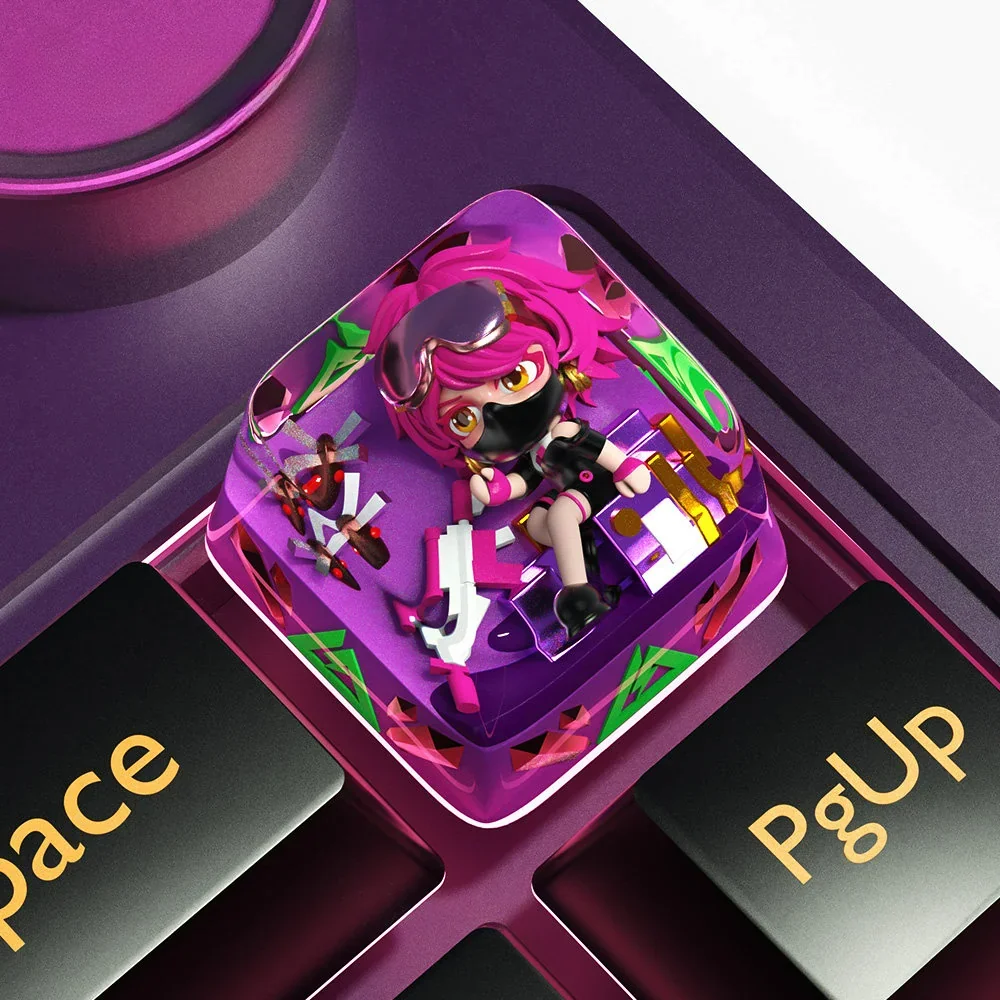 Handcrafted Toxik Midnight Delta Force Artisan Resin Keycap, featuring a dark tactical biohazard design with mystical ancient curse accents.