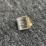 Close-up views of the opulent gold-plated pure copper artisan rose keycap from various angles, highlighting its intricate traditional Chinese design.