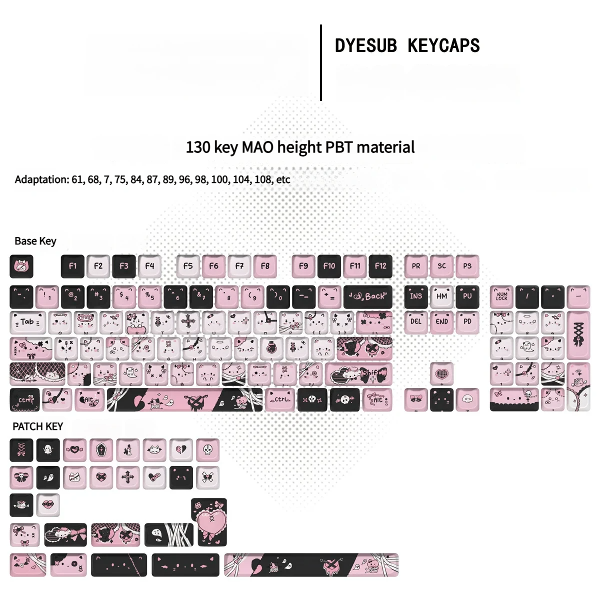 Multiple angles of the exquisite sleek black cat artisan PBT keycap set, revealing its artistic detail and elegant silhouette, perfect for unique keyboard.