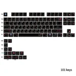 Durable black Japanese PBT keycaps set for 75-87 layouts, featuring serene dye-sublimated designs with elegant spring and scenic motifs.