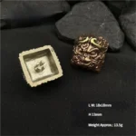 Multiple angles of the handcrafted pure copper Black Myth Wukong artisan keycap, highlighting intricate metallic sculpture and rich copper mythical design.