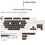 Detailed view of the charming Brown Sugar Boba MOA keycaps set, showcasing their unique profile and the cozy, sweet boba drink aesthetic in warm brown art.