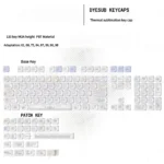 Adorable Bunny Dessert PBT MOA keycaps set, featuring whimsical pastel bunnies and sweet treats. This view highlights the premium dye-sub PBT quality.