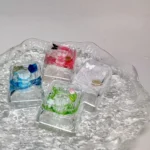 Nature's Bloom Butterfly Transparent Keycaps from a new angle, highlighting its vibrant, delicate nature-inspired design with real embedded elegant design.