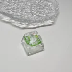 Nature's Bloom Butterfly Transparent Keycaps featuring a delicate green tulip, a vibrant and aesthetic nature-inspired keyboard accent.