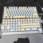 See the unique Charming C Fox PBT Dye-Sub Keycaps Set from all sides, revealing their vibrant, durable PBT construction and artistic anime-inspired design.