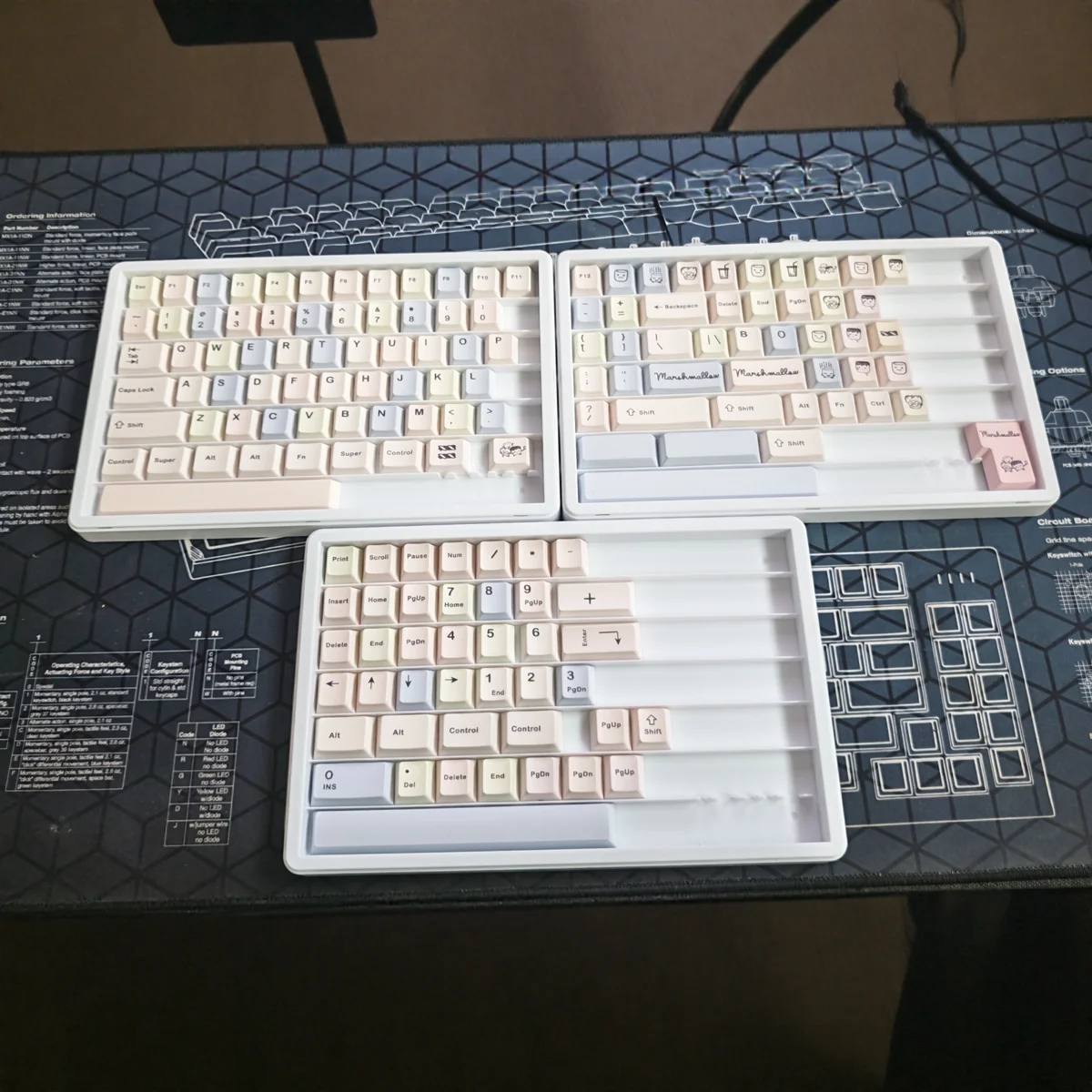 Full set of C Sugar Keycaps Set displaying vibrant, durable dye-sub PBT legends in a playful candy palette, offering a crisp, modern aesthetic.