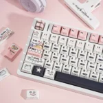 Premium Calendar PBT Keycaps set, showcasing its unique minimalist design and crisp legends from various angles, embodying organized elegance.