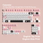 A unique Calendar PBT Keycaps set, presented from multiple angles, highlighting its crisp legends, minimalist design, and premium organized elegance.