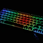 Playful MAO Cat Keycap Set. Side-engraved, backlit keycaps with charming cat head motifs. Modern white, two-tone design for a whimsical keyboard.