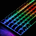 MAO Playful Cat Backlit Side-Engraved Keycap Set features modern white two-tone keycaps with charming side-engraved cat head motifs.