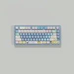 A unique original Cat Mouse MOA Keycap Set displaying playful, stylized cat and mouse imagery on a sculpted MOA profile, embodying whimsical keyboard art.