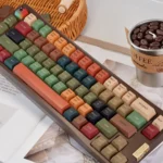 Gallery view of the premium Cecord 139-Key PBT Dye-Sublimated Keycap Set, displaying its clean, sophisticated aesthetic and durable, intricately detail.