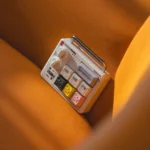 Close-up of a premium CNC aluminum Celestial R4 accent keycap, showcasing its ethereal starry night sky design and cosmic hues from multiple angles.