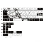 Artistic Makima Chainsaw Man PBT side-lit keycap set featuring dark, mysterious legends for backlit mechanical keyboards.