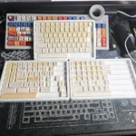 Vibrant array of whimsical cheese PBT keycaps set, showcasing full dye-sub artistry from playful angles, highlighting rich hues cheese block.