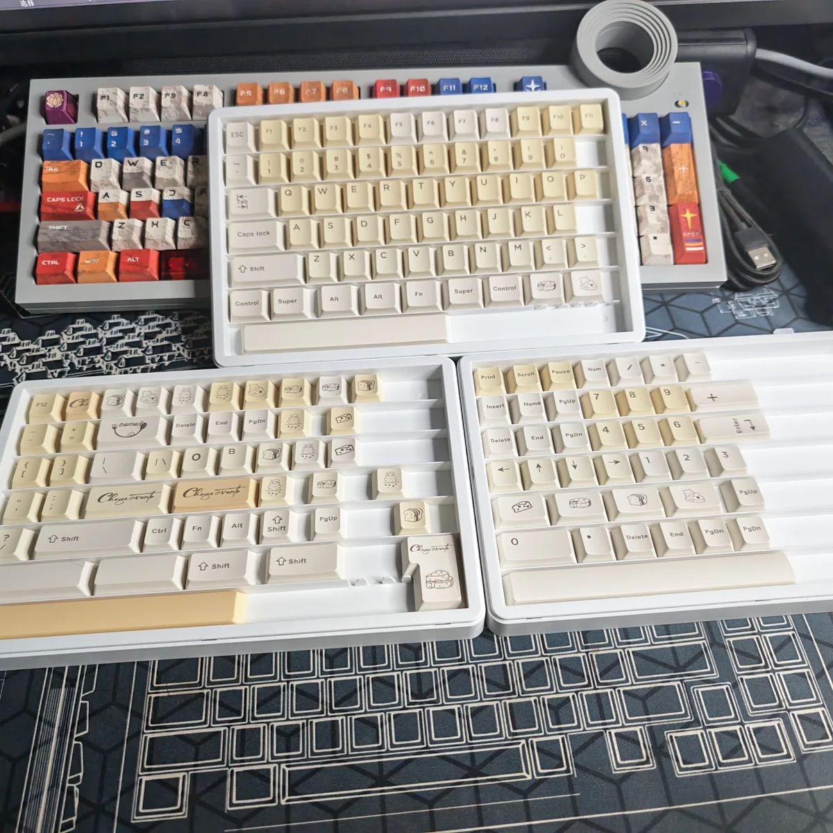 Vibrant whimsical cheese PBT keycaps set, featuring playful cheese block designs and full dye-sub legends for premium design.