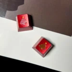 Premium CNC Aluminum Christmas Tree Keycap. Intricate metallic Christmas tree and delicate snowflakes are visible from multiple angles.
