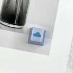 Various angles of the premium Ethereal Cloud Artisan Keycap, CNC aluminum. Showcases its serene, polished cloud design and minimalist aesthetic.