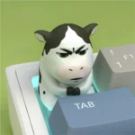 Detailed view of the Iconic Cow Emoji Keycap, highlighting its expressive, whimsical ox character and playful charm crafted from resin.