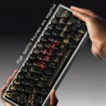 Dynamic close-up of authentic CSGO Faze Clan Cherry Keycap Set, showcasing tactical esports branding and vibrant design for an immersive gaming experience.