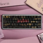 Dynamic gallery showcasing authentic CSGO Faze Clan Cherry Keycap Set from various angles, highlighting esports branding and vibrant backlit gaming aesthetics.