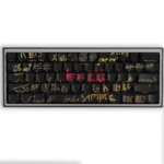 Explore multiple dynamic angles of the authentic CSGO Faze Clan PBT keycaps set, highlighting its tactical design and vibrant backlit features.