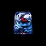 Enigmatic Darkrai Keycap, a handcrafted translucent resin artisan keycap capturing the legendary Pokemon's aura with intricate details.