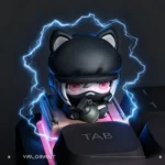 Delta Force Luna Keycap: handcrafted sci-fi resin ESC artisan, shown from a unique angle, revealing intricate futuristic tactical and celestial design.