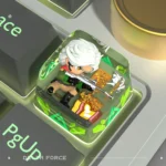 Multiple views of the handcrafted Delta Force Silver Wing ESC keycap, showcasing its sleek silver tactical-futuristic design and intricate aerodynamic.