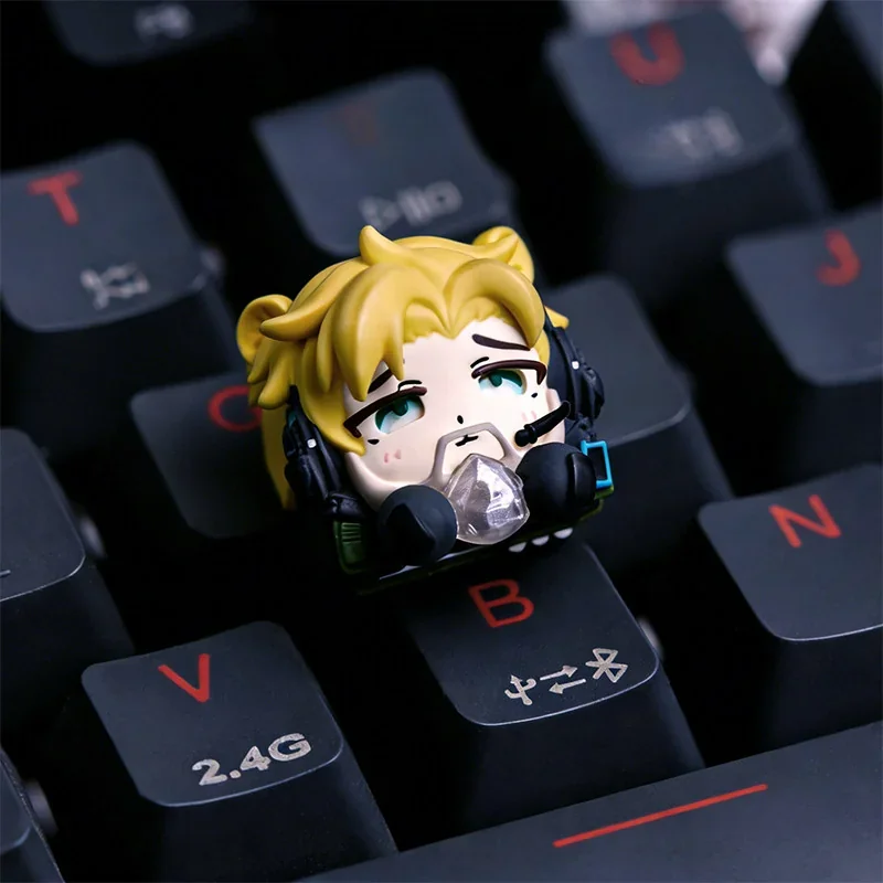 Delta Force: Stinger With Heart of Africa Keycap, showcasing a unique resin-crafted bee medic with intricate African art details, perfect for custom keyboards.