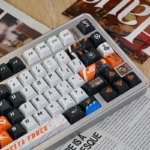 Delta Force Vyron Tactical PBT Keycap Set - Elite Edition. Multiple angles highlight its dark, military aesthetic and precise high-tech details.