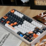 Delta Force Vyron Tactical PBT Keycap Set Elite Edition from various angles, highlighting its exclusive dark, military-inspired design with precise high-quality design.