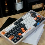 Exclusive Delta Force Vyron Tactical PBT Keycap Set Elite Edition, showcasing its dark, military-inspired design and precise high-tech detailing.