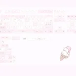 Charming Dessert Cat PBT Keycap Set displayed from multiple angles. Adorable cartoon cats enjoy desserts in soft pastel colors, adding whimsical charm.