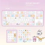 A playful collection of vibrant Digimon keycaps set in cute MOA profile, showcasing nostalgic characters with detailed dye-sublimation from various angle.