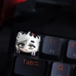 Exclusive Demon Slayer Doma artisan keycap, featuring intricate detailing, demonic elegance, and icy aesthetics. A unique, high-quality tribute.