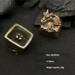 Detailed gallery views of the handcrafted intricate dragon copper keycap, highlighting its pure copper texture and mythical Chinese zodiac design.