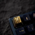 Handcrafted dragon artisan keycap in detailed close-up, revealing mythical sculpted features and lustrous finish from various angles, ideal for gaming keyboard.