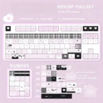 A different angle view of Dreamscape PBT Keycaps Set, showcasing their ethereal soft pastel gradients, durable PBT, and comfortable Cherry profile.