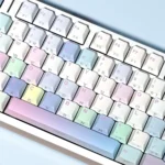 Dreamy Bubble PBT Keycaps Set, ethereal translucent bubbles with soft iridescent hues, detailed for a whimsical, dreamy aesthetic.