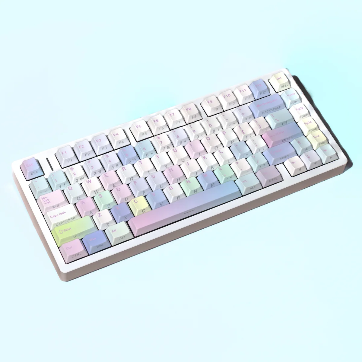 Dreamy Bubble PBT Keycaps Set, an ethereal keyboard aesthetic set. Features translucent, iridescent bubbles creating a whimsical, floating visual experience.