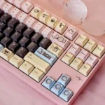 Vibrant DuCato Cherry Keycap Set gallery, highlighting unique five-sided dye-sub legends, playful character art, and multi-angle details.