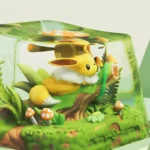 Exclusive Eevee Pokemon artisan ESC keycap. This adorable, vibrant, whimsical design highlights premium craftsmanship, a perfect nostalgic desktop.