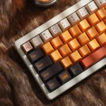 Elegant CNC aluminum artisan fox keycap from multiple angles, revealing its intricate metallic design and vibrant anodized finish as a captivating ESC Key.