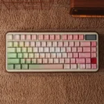 Enchanting Elf PBT Keycaps set, showcasing ergonomic design and luminous dual-engraved legends. Mystical elven forest aesthetic for premium keyboards.