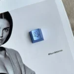 Close-up of the handcrafted ethereal butterfly keycap, showcasing intricate aluminum alloy details from multiple angles, perfect for an artisan.