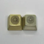 Close-up of the handcrafted Mystical Eye of Horus Keycaps, featuring a mystical eye motif and intricate metalwork, embodying symbolic insight.